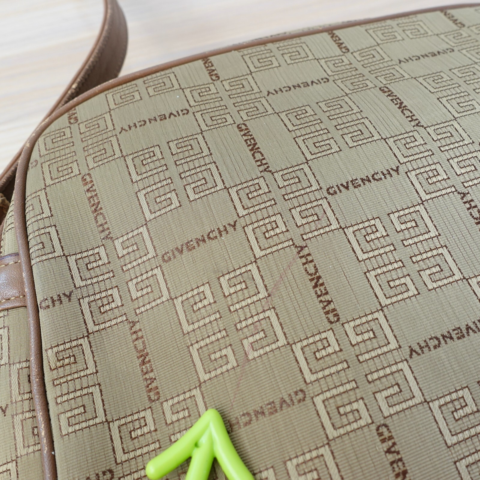 Vintage GIVENCHY Shoulder Bag Tan Beige 4G Logo Monogram French Luxury image 10