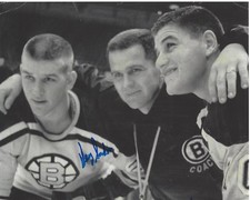 BOSTON BRUINS HARRY SINDEN HAND SIGNED 8x10 PHOTO C w/COA STANLEY CUP CHAMPION