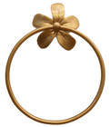 Brass Napkin Towel Ring Plumeria Figurine Hanger Wall Mount Vintage Home Decor