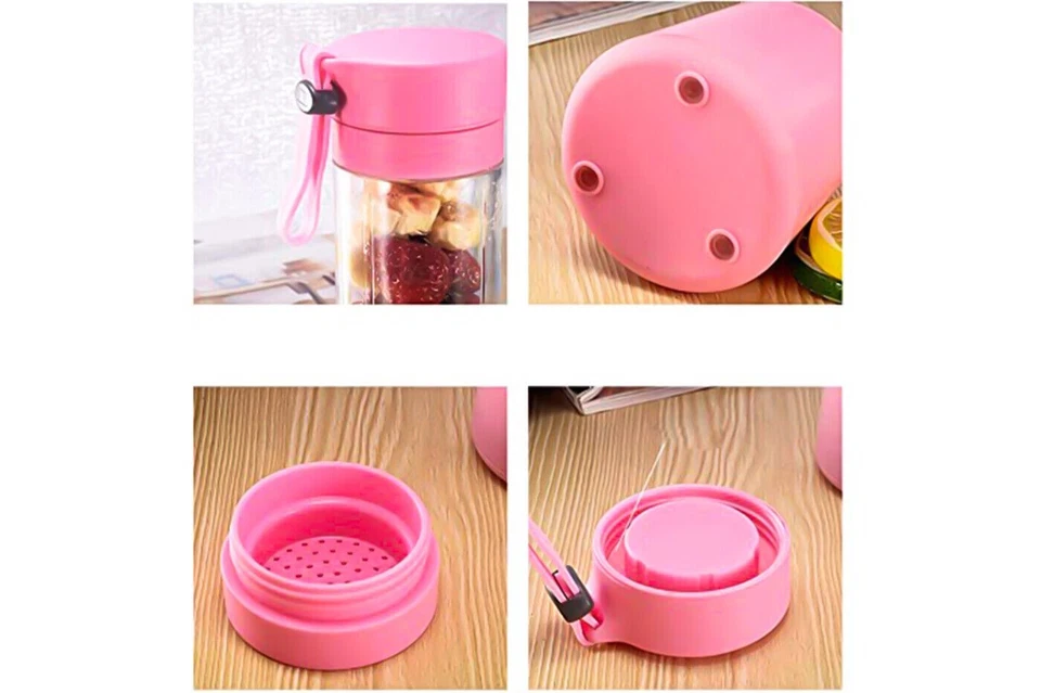 Mini frullatore mixer portatile da viaggio USB succo di frutta frullati 380ml - Immagine 2 di 4