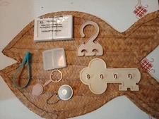 7 Misc Vintage TUPPERWARE Lot - Key Hangers Key Chain Bowl Magnet Frame Cap Pill