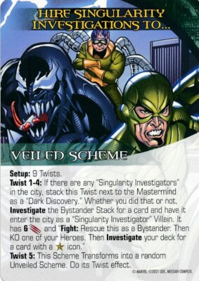 VENOM + Marvel Legendary MESSIAH COMPLEX SCHEME HIRE SINGULARITY/REVEAL CLONES
