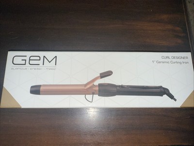 NIB Gem 1  Ceramic Curling Iron Curl Designer