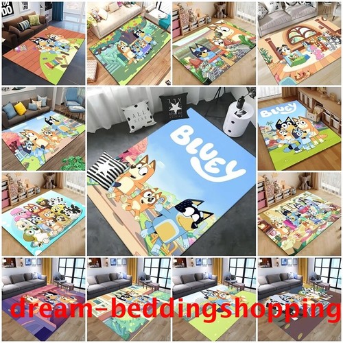 Bluey Anti-Slip Area Rug Childrens Bedroom Decors Carpets Doormat Floor ...