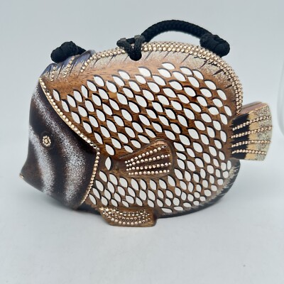 Timmy Woods SIGNED Fish Minaudiere Purse Hand Bag Clutch With Swarovski Crystals