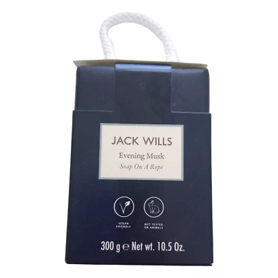 Jack Wills Soap On A Rope 300 g Evening Musk Hanging Shower Body Wash Blue