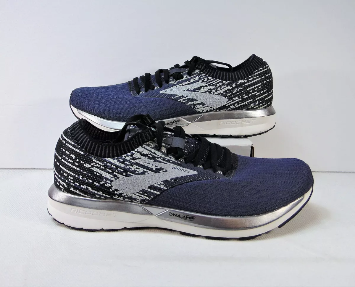 Brooks Ricochet Knit DNA Amp Black & Blue Running Shoes Sz 10 NEW  1102931D428