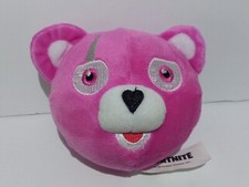Fortnite Cuddle Team Leader Plush Pink Bear Head Epic Games Ex Condition 4 Inch