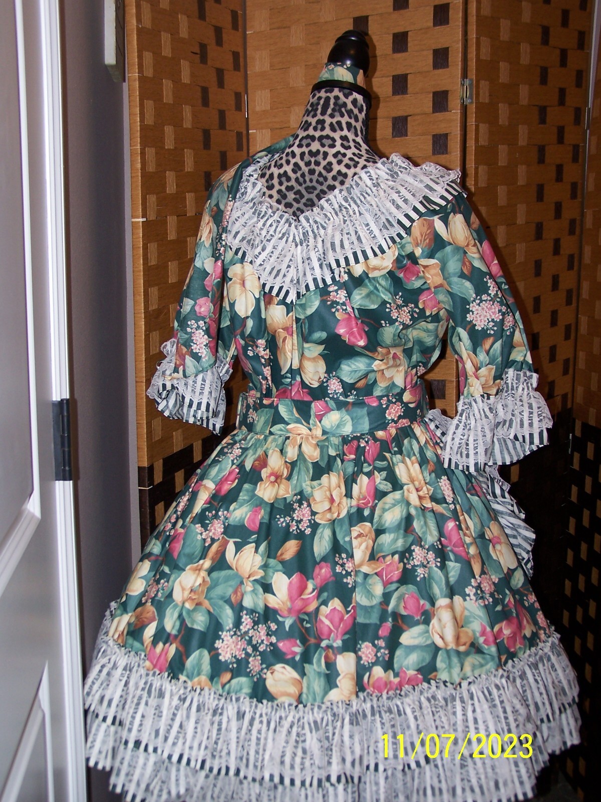 Green print western rodeo square dance skirt blouse Large eBay