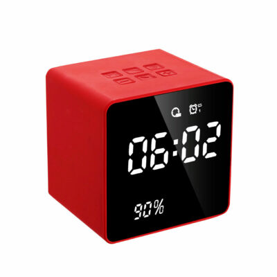 Table LED Digital Alarm Clock Night Light Mirror Display FM Radio Music Player