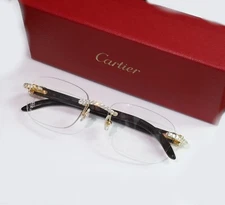 Cartier Buffalo Horn Sunglasses Customized 4 Ctw Natural Diamonds set in 10K YG