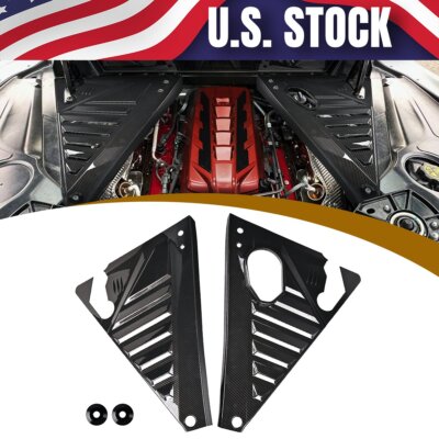 For Corvette C8 Z51 Z06 Carbon Fiber Rear Engine Bay Corner Cover Panel Guard US