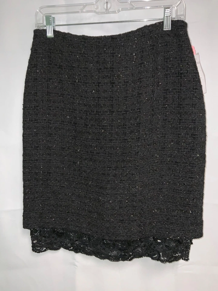 Alberto Makali womens skirt with sequined lace slip, Sz 6