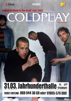 Coldplay - A Rush Of Blood, Frankfurt 2003 | Konzertplakat | Poster