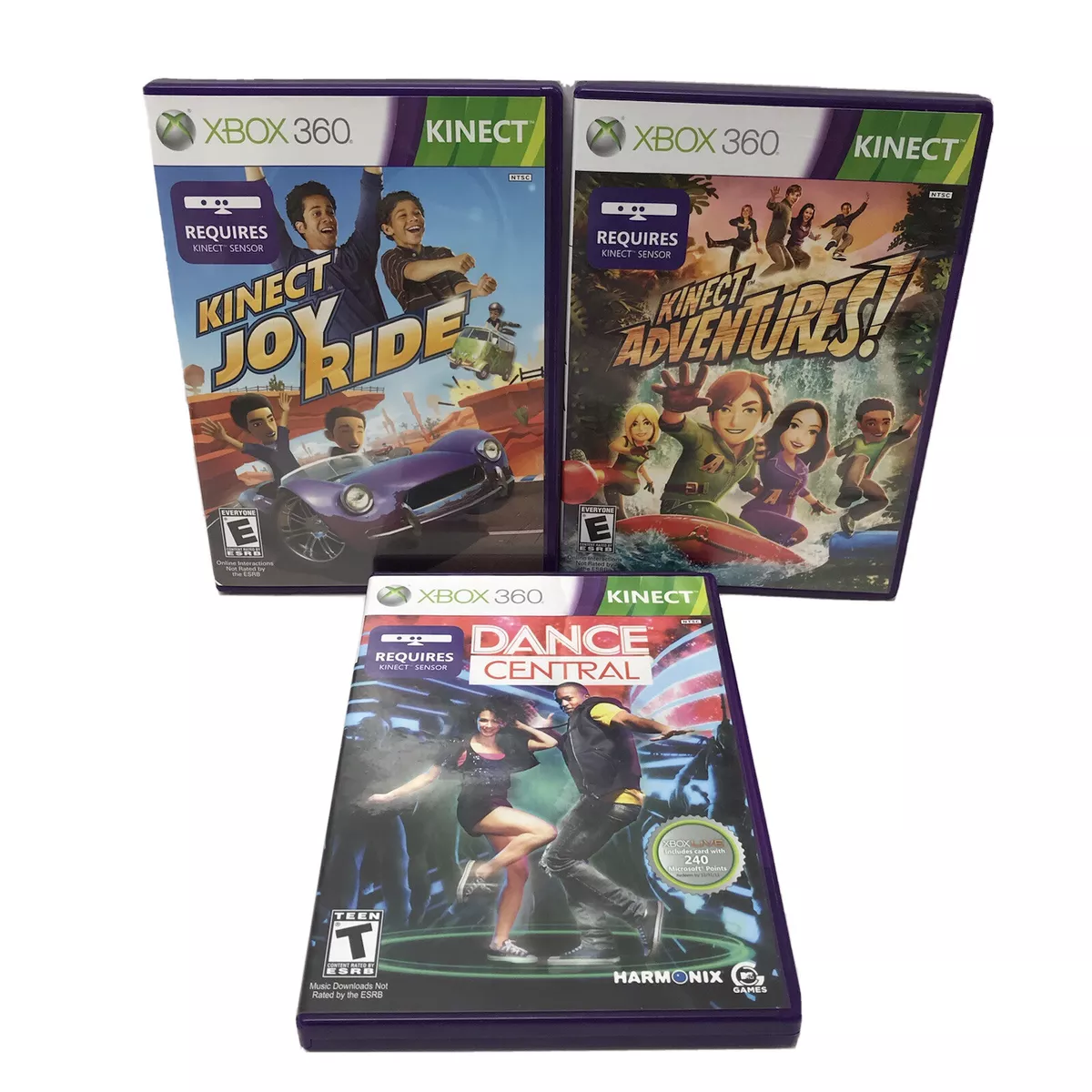 Microsoft Kinect XBOX 360 Games Kinect Adventures & Just Dance 3) Free  Shipping