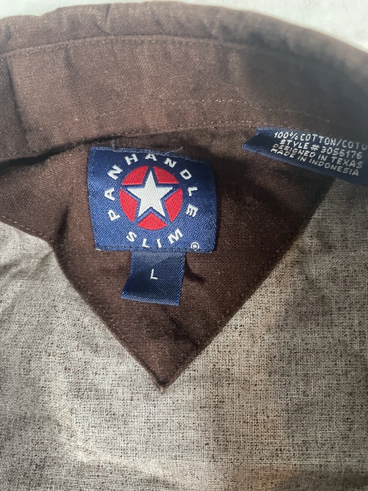 Camisa ajustada Panhandle para hombre grande perla azteca a presión vaquero occidental abotonada vintage Foto 3 de 4