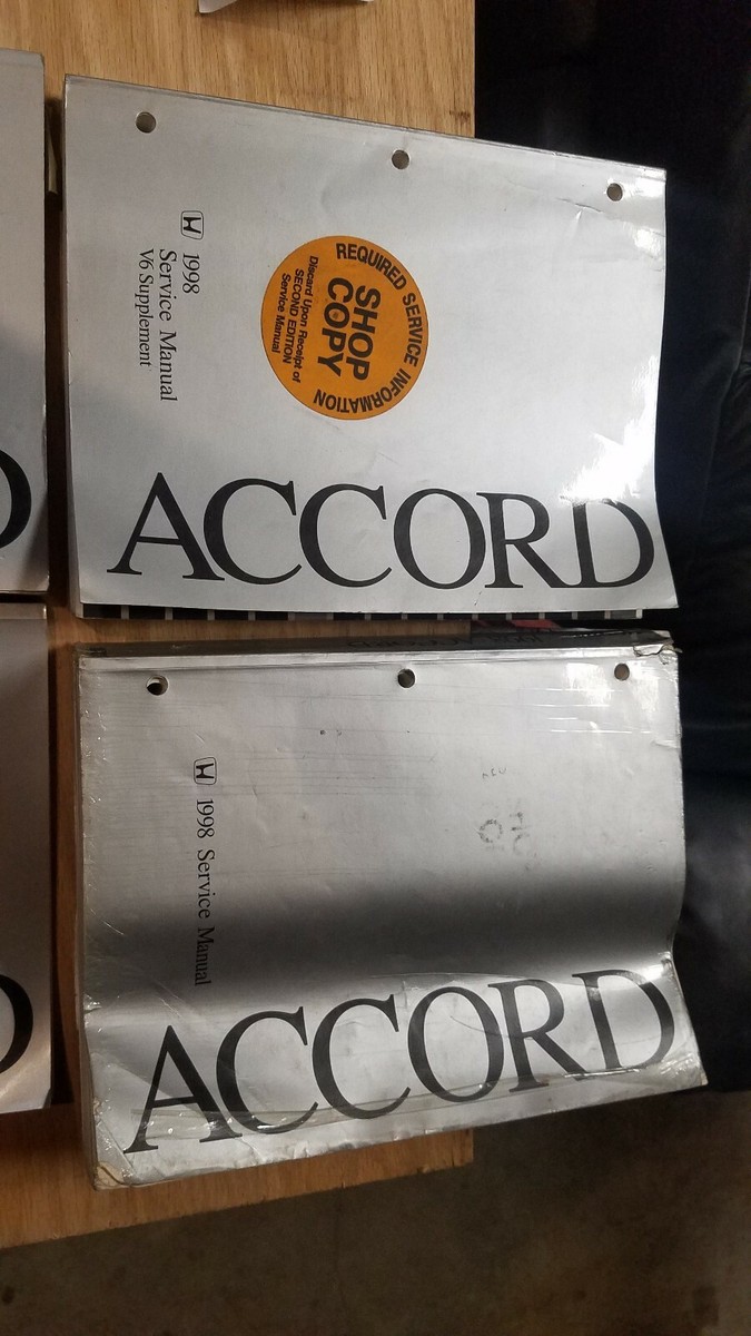 OEM DEALERSHIP 1998 HONDA ACCORD SERVICE MANUAL +L4 + V6 + EWD