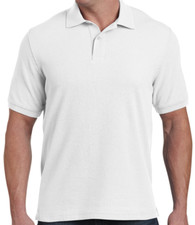 HB White Pique Polo Shirt, Big and Tall Men's Size 4XL Tall