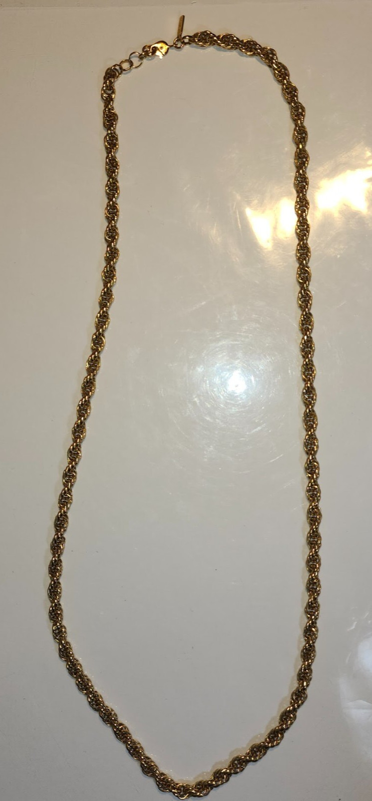 Monet Brand Very Long Heavy Gold Braded Chain. image 2