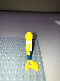 Lego cty0414 Coast Guard City Dinghy Passenger Male Minifigure with vest EUC