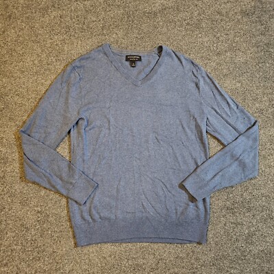 Banana Republic Sweater Mens Medium Blue V Neck Long Sleeve Cashmere Silk  Casual