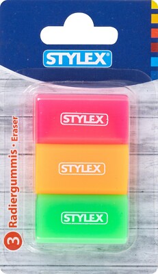 Stylex  Radiergummi Eraser 3er Pack Neon