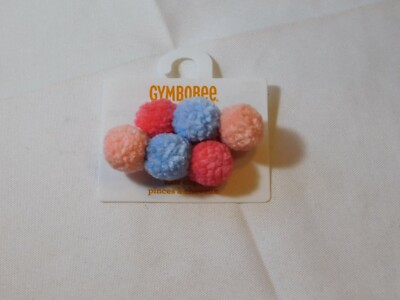 Gymboree BabyGirls Months Girl's Hair Clips 17GYCap 3 balls on hair clips NWT --