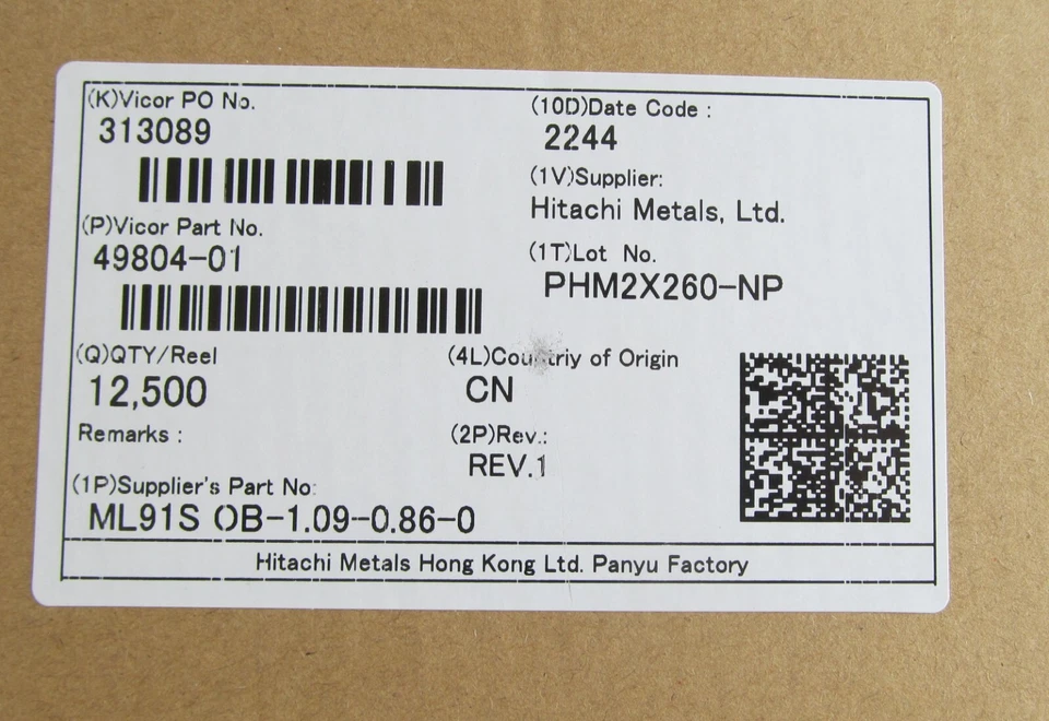 CARRETE DE 12500 HITACHI ML91S OB-1.09-0.86-0 PEQUEÑOS NÚCLEOS DE FERRITA VICOR 49804-01 Foto 2 de 2