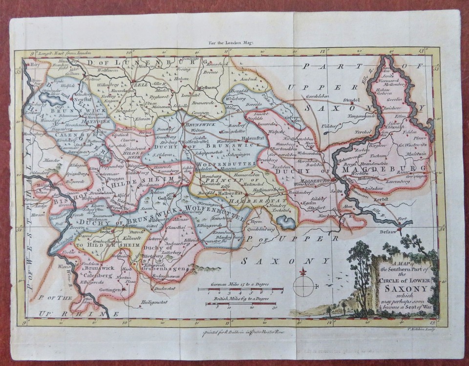 Lower Saxony Germany Holy Roman Empire Magdeburg Hanover 1757 Kitchin