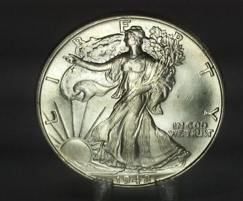 1942 P GEM Walking Liberty Silver Half Dollar UNC Coin