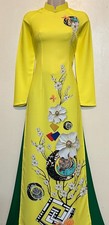 Ao Dai Lụa Cao Cấp Vietnamese Dress With Pant - Size: Small