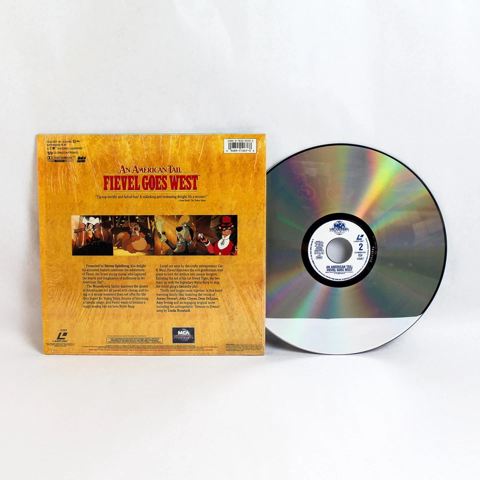 Vintage An American Tail Fievel Goes West Laserdisc 1992 MCA Universal Foto 2 de 4