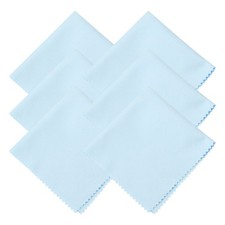 6 Pcs Microfiber Glasses Cloth 8 " x 8 ", Blue