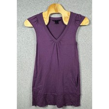 Marc by Marc Jacobs Tunic Top Womens Medium Purple V-Neck Flutter Sleeve Pockets