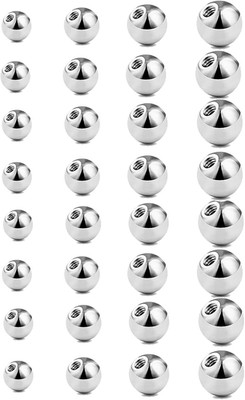Piercing Kugeln 1,2mm 1,6mm Silber Ersatzkugel Schraubkugel 3/4/5/6mm Kugel für