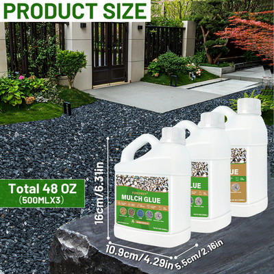 FUNEPOXY 48OZ/1.5Gallon & Stone Resin Mulch Glue for Landscaping