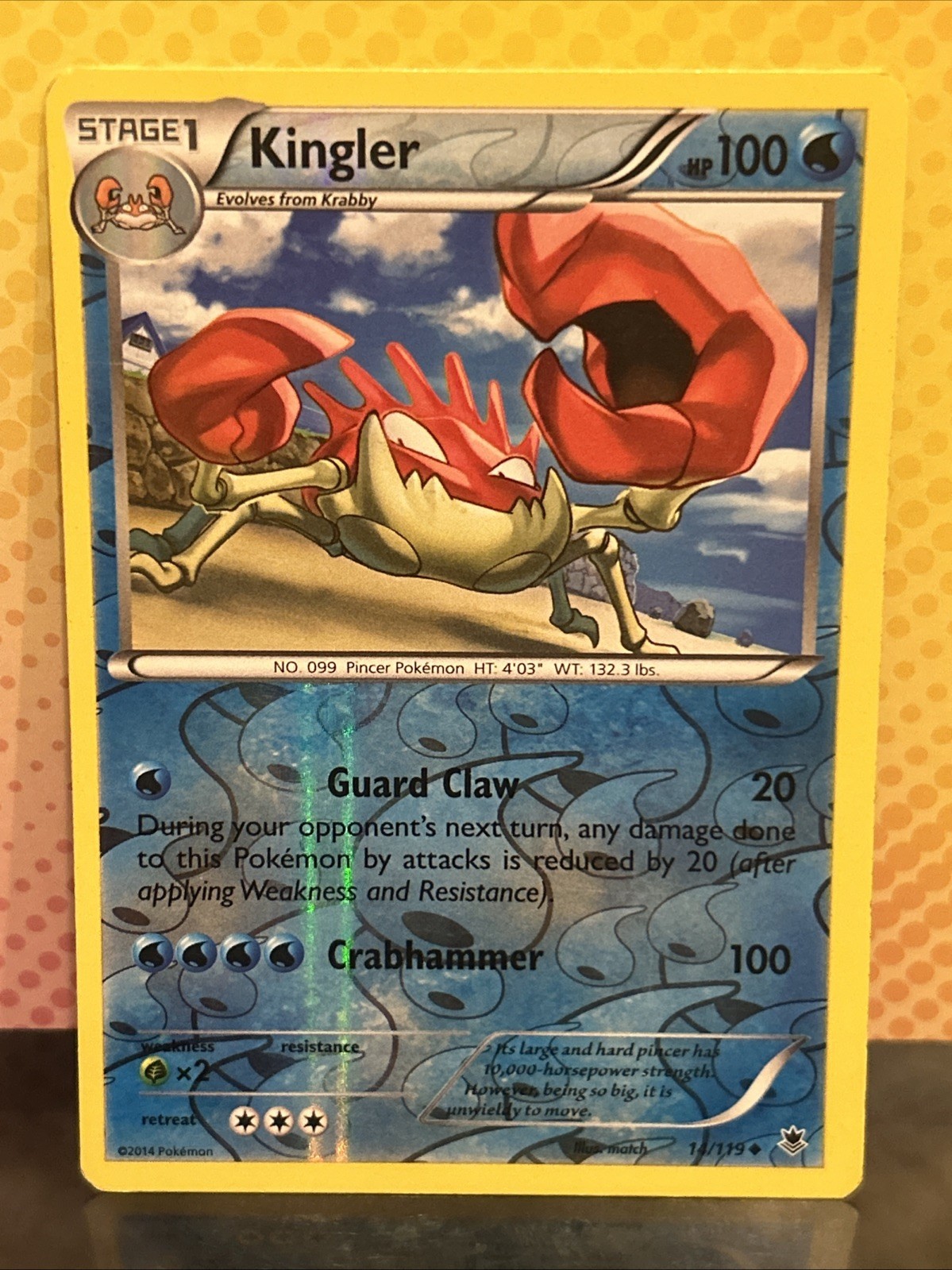 Kingler 14/119 XY-Phantom Forces Pokémon TCG Reverse Holo Lightly Played