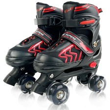 Kids Roller Skates for Boys Girls Child, Adjustable 4 Sizes Quad Roller Skate...
