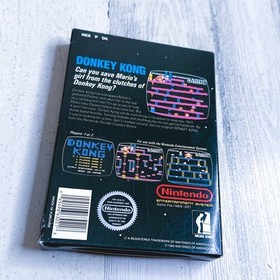 Donkey Kong BOX ONLY No Hangtab Black Box VGC (Nintendo NES, 1986) VERY RARE!