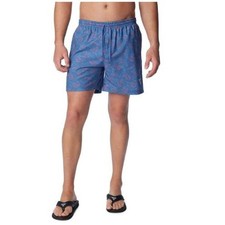 New Columbia Mens Medium PFG Rambler Water Short Swim Trunks Gray Fish Print
