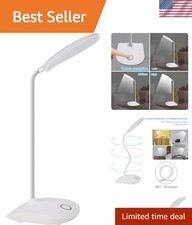 3-Level Brightness LED Desk Lamp - Flexible Gooseneck  USB Rechargeable