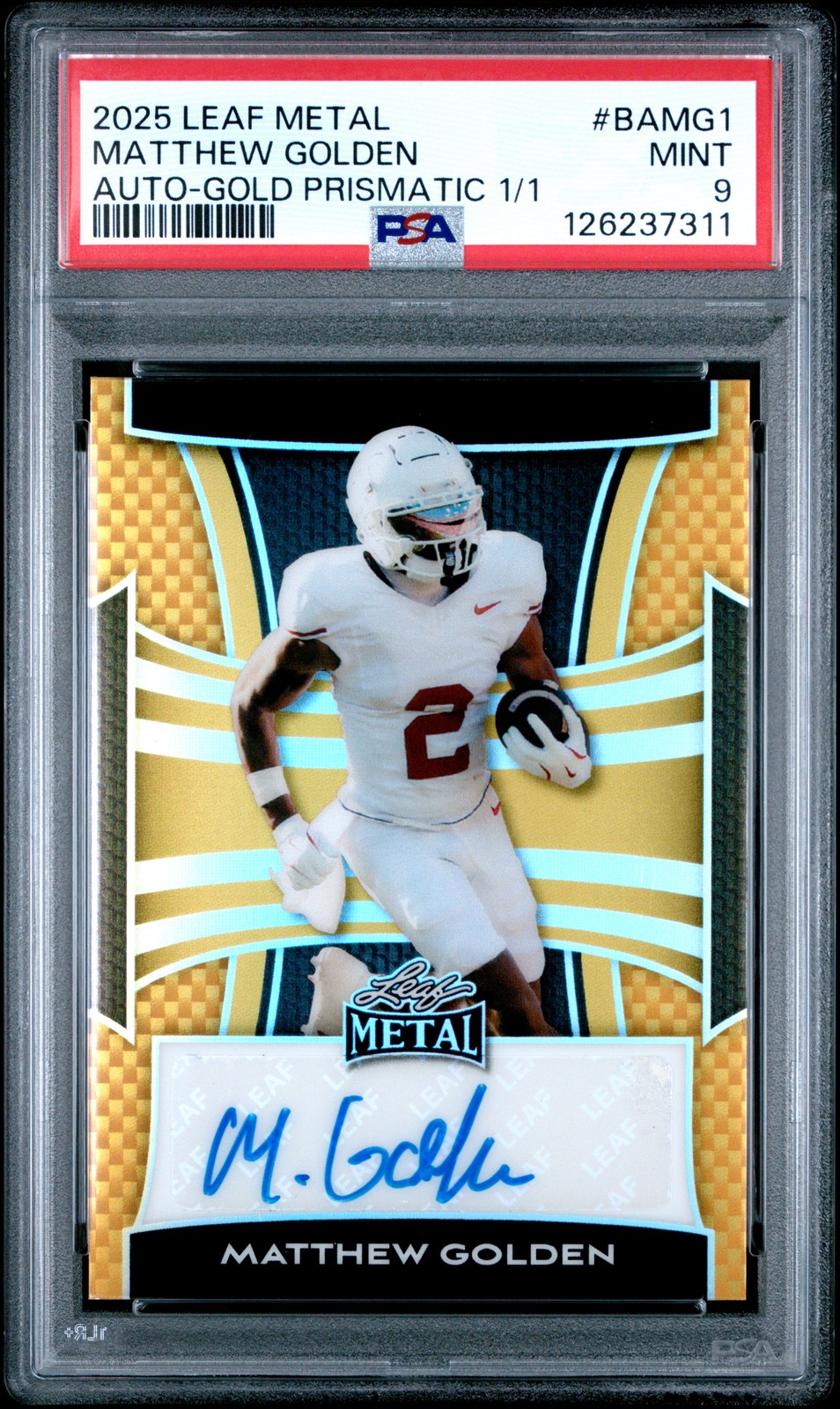 Matthew Golden Leaf Metal Autographs #BAMG1 Gold Prismatic 1/1
