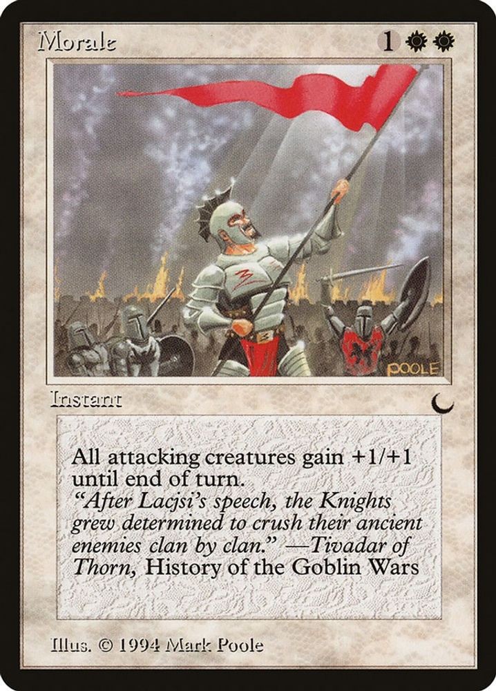 1994 Magic: The Gathering: The Dark - Morale (#14, Common, Moderately Played)