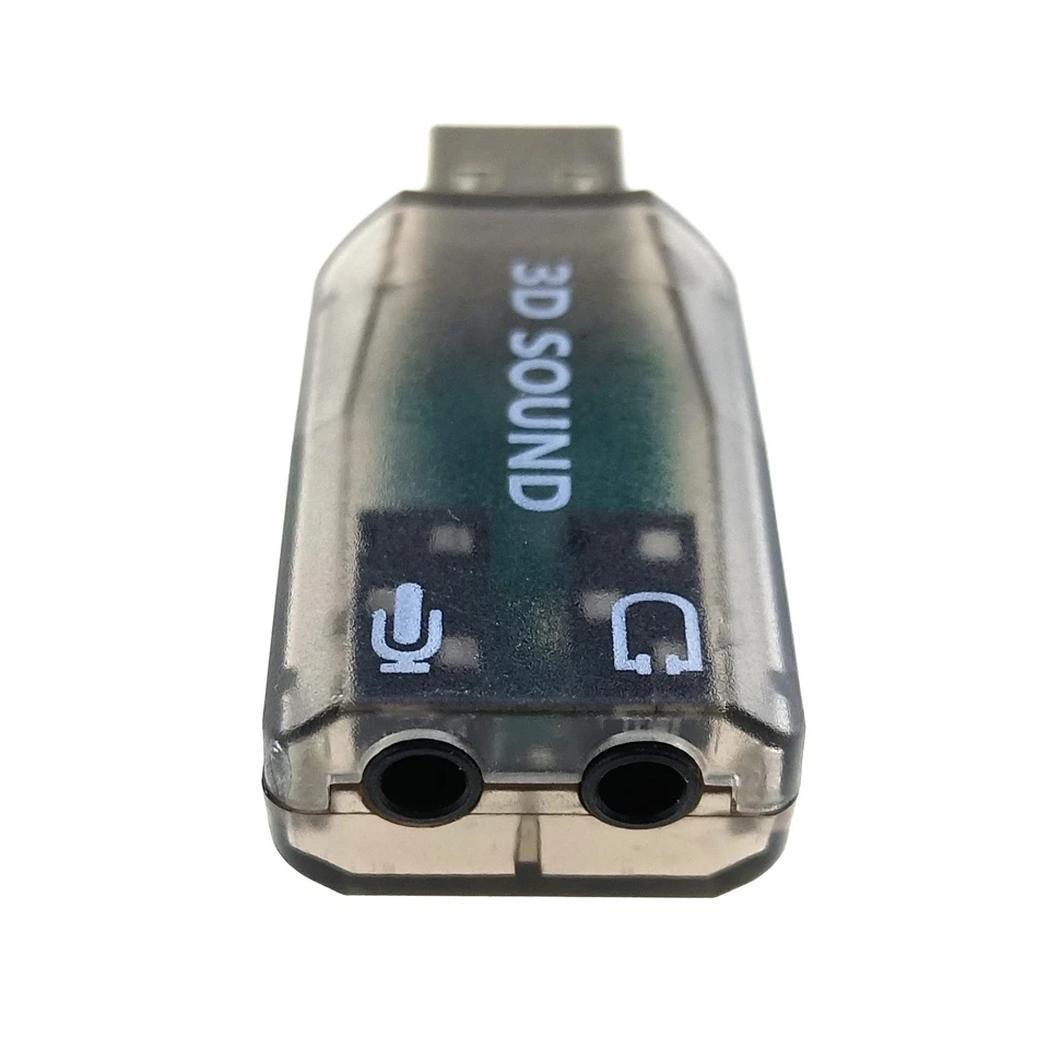 USB Audio Adapter 5.1 Stereo Sound Card 3.5mm Headphone Speaker Output Mic Input - Image 2 of 4