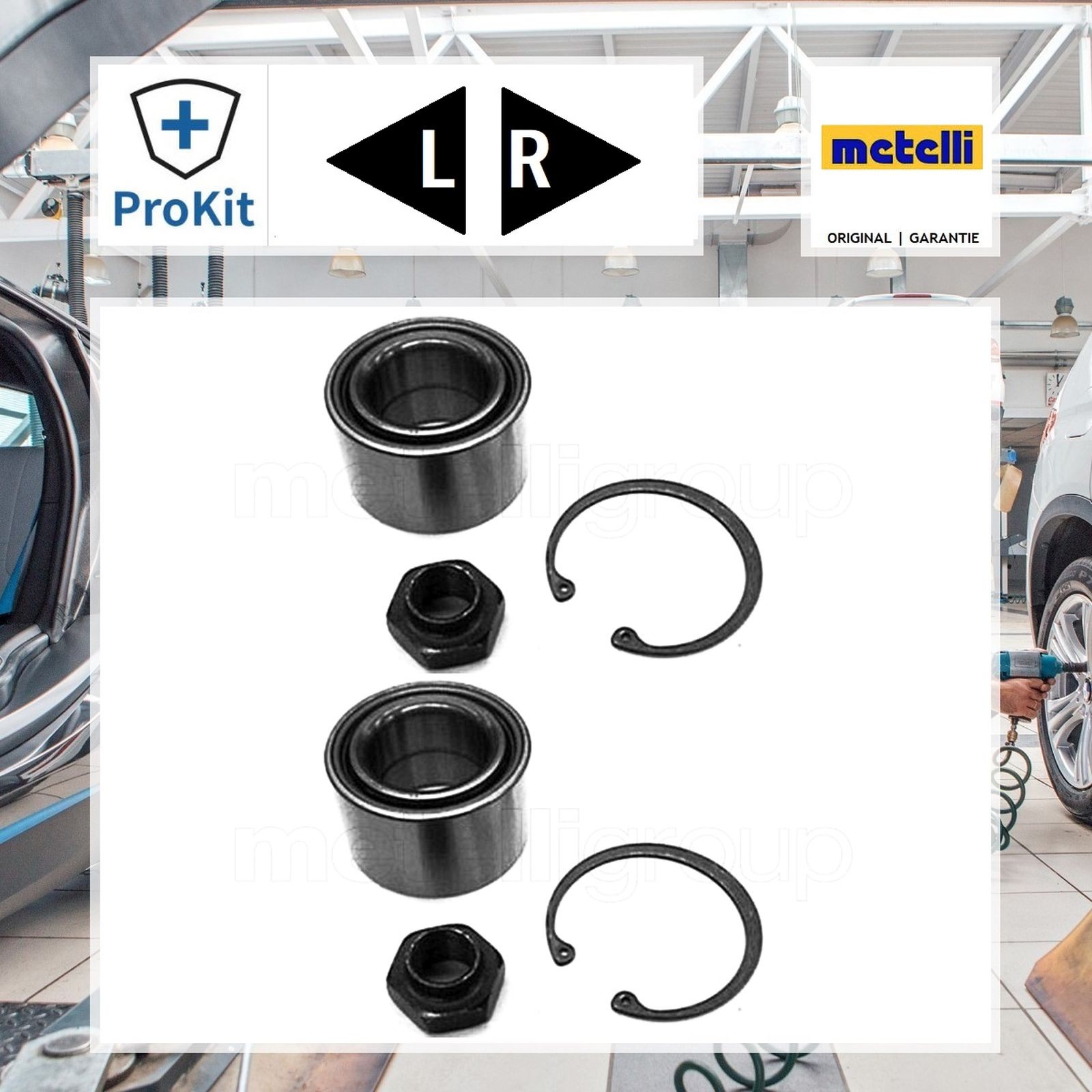2x ORIGINAL® Metelli Radlagersatz Vorne, Hinten für Opel AGILA Opel AGILA