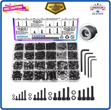 Mxuteuk Metric Screw Kit – M3–M6 Bolts, Nuts, Washers & Hex Wrenches (1108PCS)