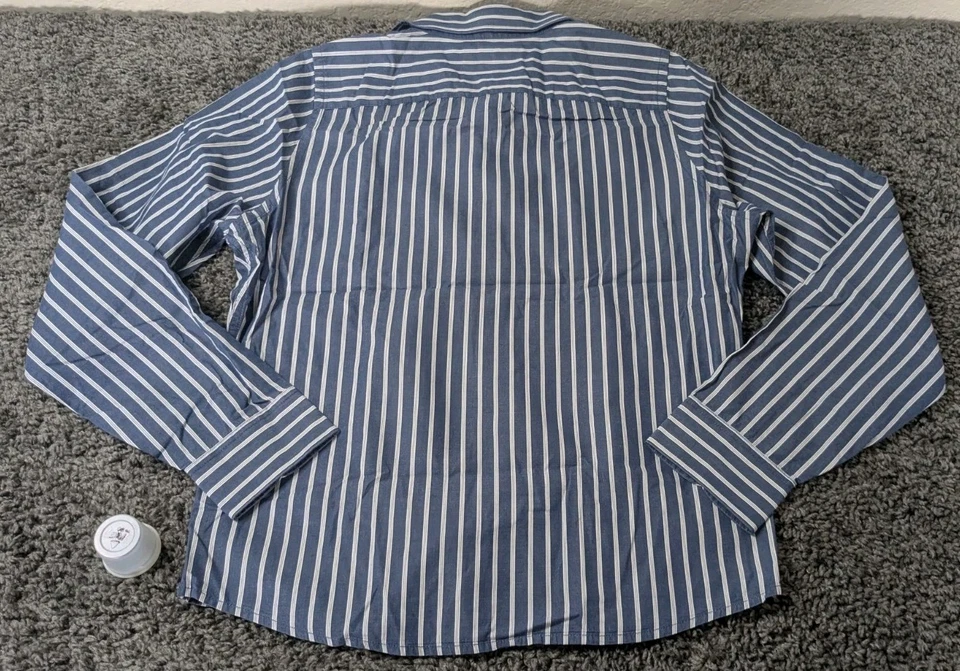 Hollister California Shirt Mens M Blue Stripe Button Up Long Sleeve - Image 2 of 4