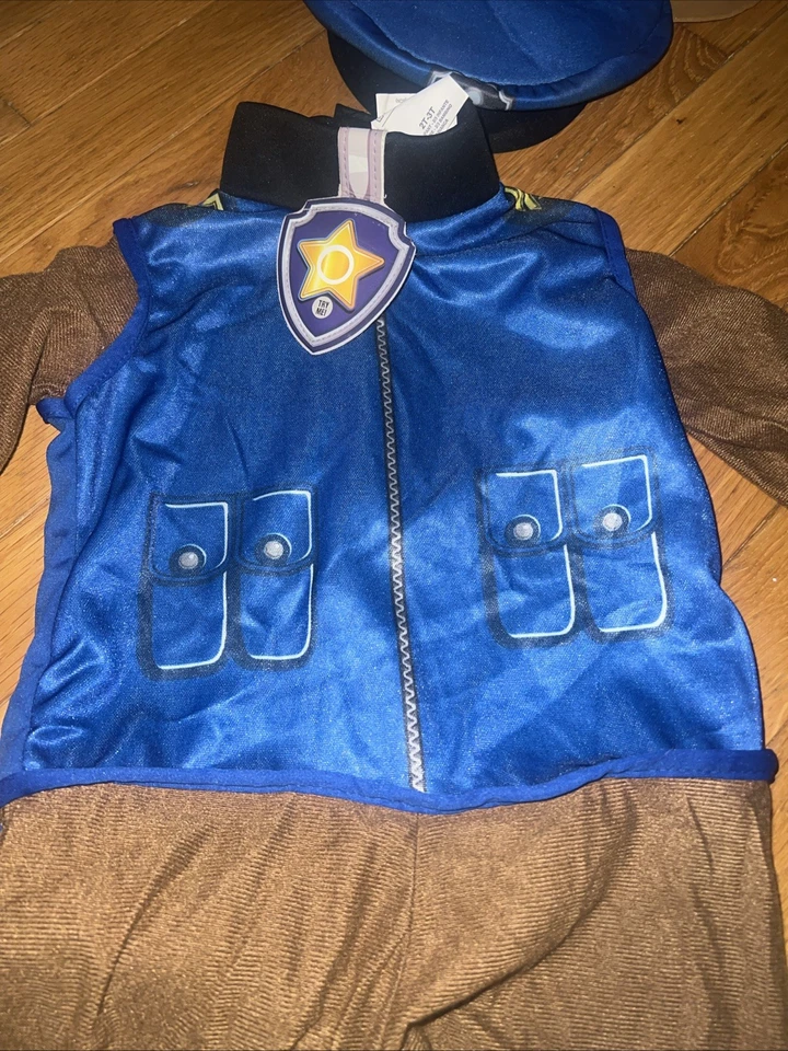 Disfraz de Patrulla Canina Chase niño pequeño, talla 2T-3T, sombrero Inc. Foto 3 de 4