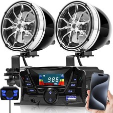 Motorcycle Speakers Bluetooth, Waterproof Speakers and Amplifier Audio Sound ...
