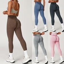 Women's Ladies Yoga Seamless Gym Anti-Cellulite Leggings Fitness Butt Lift Pants